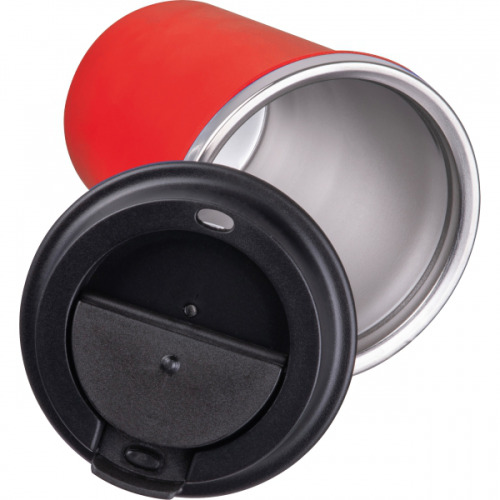 Kubek termiczny 350 ml z powłoką z recyklingu METODY Czerwony 8496205 (2)