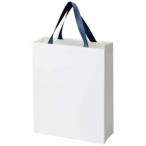 Torba papierowa Smartfold 210 g/m² z uchwytami ze wstążki i matowym laminowaniem – 31 x 12 x 39 cm Niebieski 1ZM01952 (2)