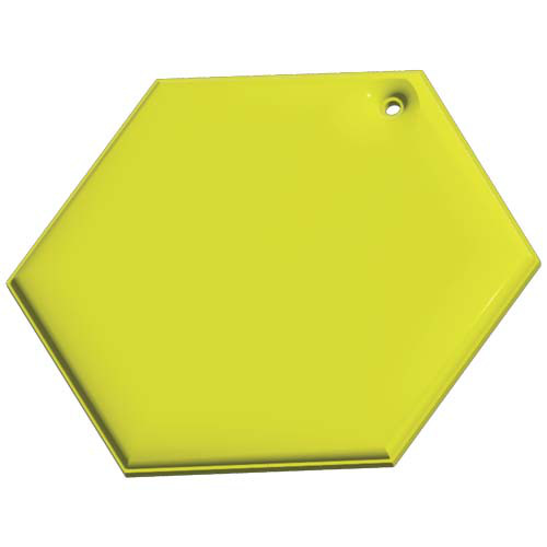 Sześciokątna lekka odblaskowa zawieszka RFX™ H-12 z PVC Neonowy żółty 1PR13613 (2)