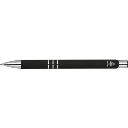 Długopis z aluminium z recyklingu półżelowy soft touch DUNMORE Czarny 399103 (4)