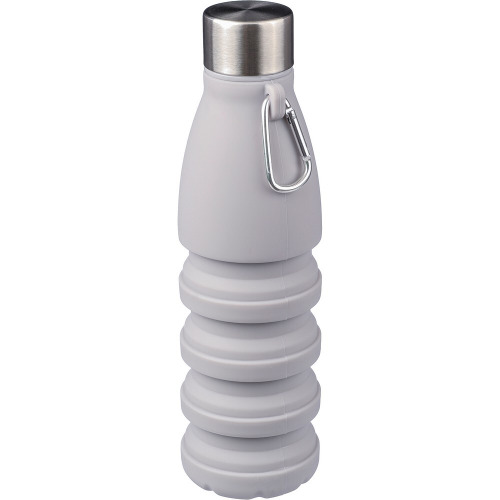 Składana butelka sportowa 550 ml z karabińczykiem Szary VA459-19 (1)