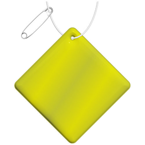  RFX™ mała odblaskowa zawieszka z PVC, romb Neonowy żółty 1PR08213 