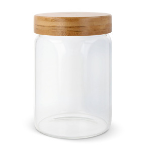 Szklany słoik z bambusową pokrywką 900ml