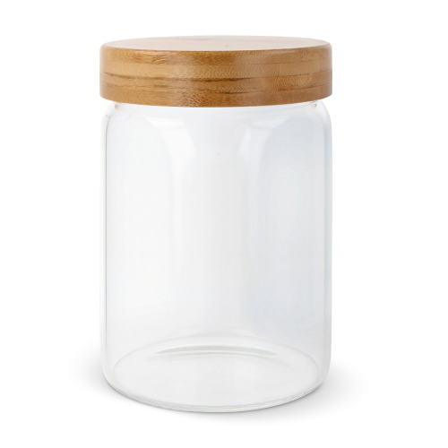 Szklany słoik z bambusową pokrywką 900ml Transparentny LT95432-N0004 