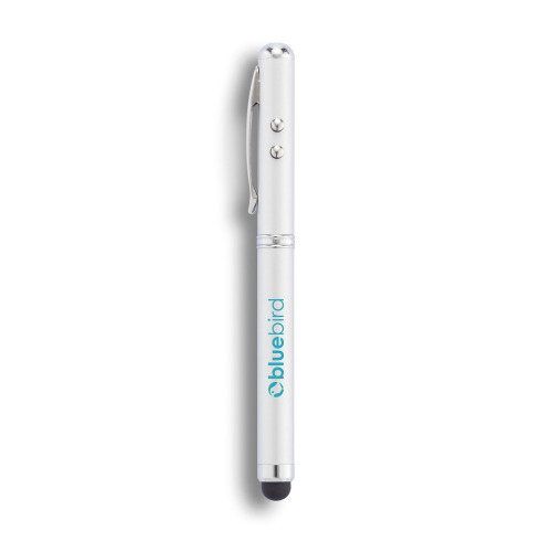Długopis 4 w 1, touch pen, wskaźnik laserowy, latarka Srebrny P327.102 (6)