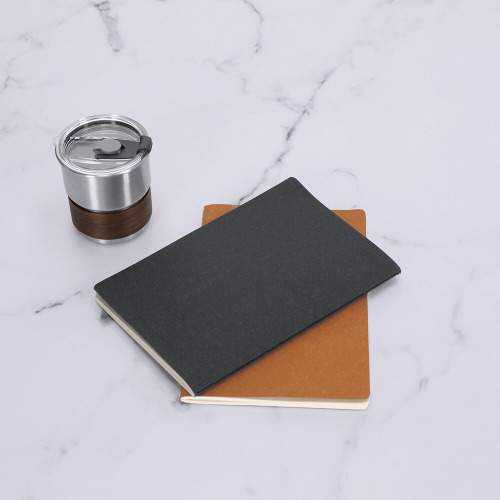 Notatnik ok. A5 ze skóry z recyklingu Czarny VA337-03 (2)