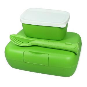 Lunchbox z pojemnikiem i sztućcami Candy ready healthy green Koziol