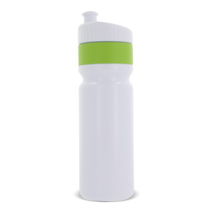 Bidon sportowy z obwódką  750ml Biały / jasnozielony
