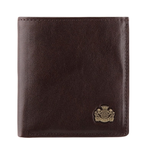 Damski portfel WITTCHEN skórzany z herbem na zatrzask Brązowy