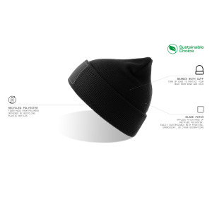 Czapka Beanie z Wywinietym Mankietem Poliester z Recyklingu