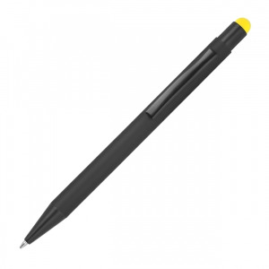 Długopis metalowy touch pen soft touch OHARA żółty