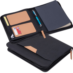 Teczka na dokumenty A5 z notatnikiem w linie RPET SHANNON Czarny