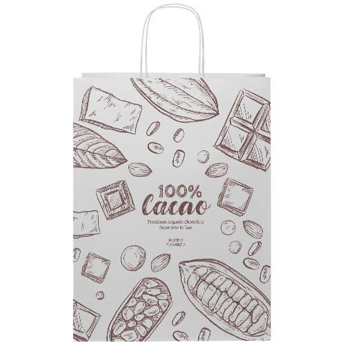Torba z papieru Kraft ze skręconymi uchwytami – 31 x 12 x 41 cm Biały 1ZM01001 (1)