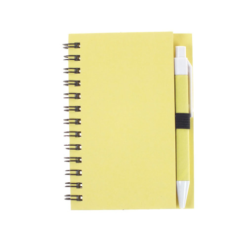 Notatnik z długopisem żółty V2793-08 (3)