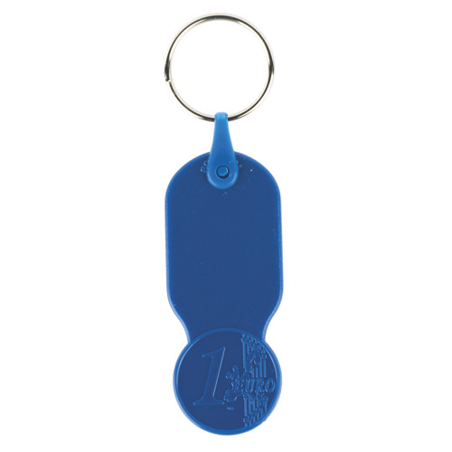 Plastikowy brelok z żetonem 1 € / Key01 Royal blue IP14070664 