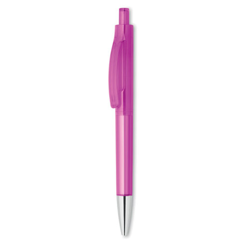 Przyciskany długopis przezroczysty fuksja MO8813-50 