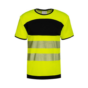 Koszulka Robocza Hi-Vis Oddychająca - Signal Orange & Black