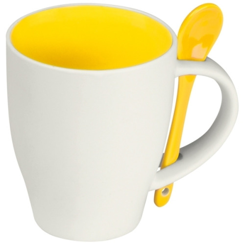 Zestaw do kawy ceramiczny PALERMO 250 ml żółty 509508 (3)