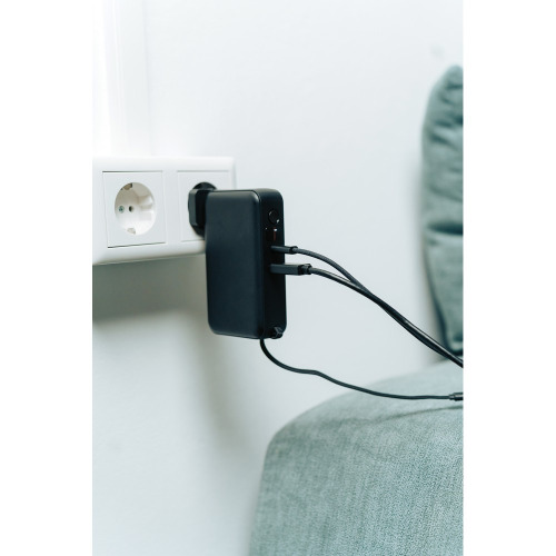 Ładowarka 2 w 1, power bank do laptopa 10000 mAh, 65W Eureka Czarny P301.9901 