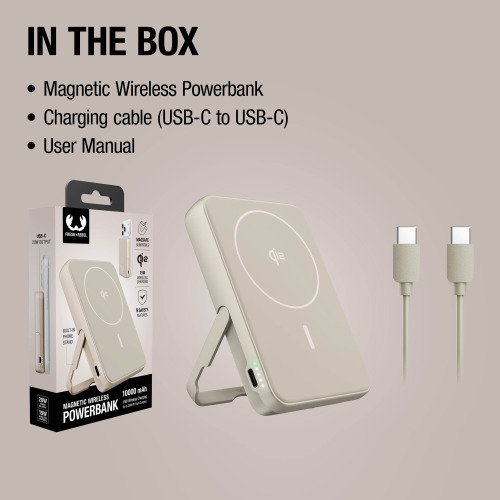 Fresh 'n Rebel Powerbank bezprzewodowy 10000 mAh kompatybilny z MagSafe Beżowy LT49745-N0055 (1)