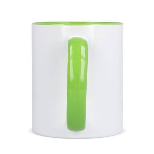 Kubek subli Oslo kolorowy w środku i uchwycie 300ml Biały / jasnozielony LT51164-N0132 (3)
