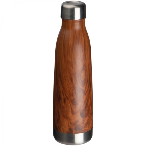 Butelka z motywem drewna TAMPA brązowy