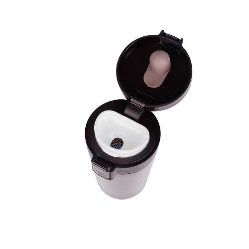 Kubek termiczny 300 ml, posiada sitko zatrzymujące fusy | Laura Czarny V0552-03 (3)