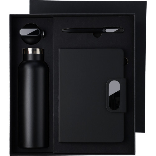 Zestaw upominkowy, termos, długopis, notatnik, pudełko upominkowe Czarny VA586-03 (4)