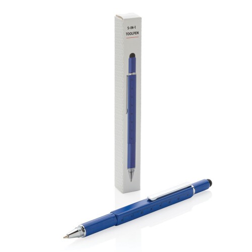 Długopis wielofunkcyjny, poziomica, śrubokręt, touch pen granatowy V1996-04 (4)