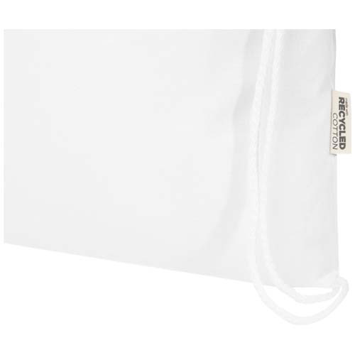 Oregon Blend torba ściągana sznurkiem z materiału materiału z recyklingu, 140 g/m², 5 l, posiadająca certyfikat GRS Biały 12076101 (4)