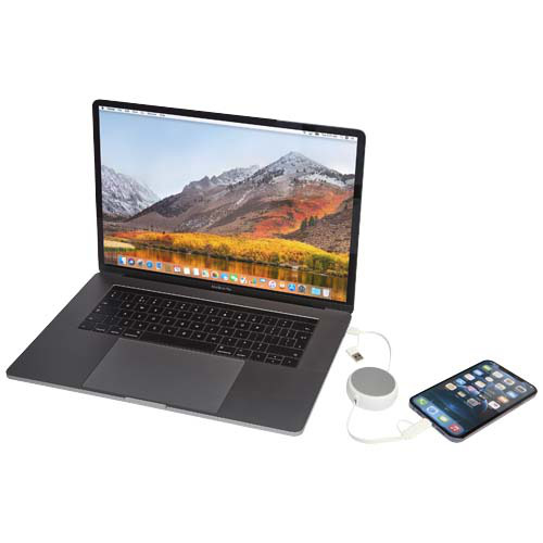 Alasia zwijany kabel do synchronizacji danych i szybkiego ładowania 5 w 1 45 W o długości 100 cm z tworzyw sztucznych i aluminium pochodzących z recyklingu Srebrny 12442081 (7)