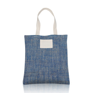 Torba z juty z rączkami 100% bawełny / ZigJute Royal blue