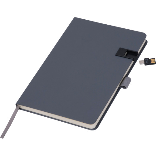 Notatnik A5 w linie z USB 16GB FRANCESCO Ciemnoszary 3539377 (13)
