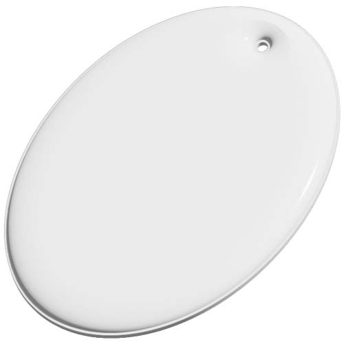 Owalna, lekka, odblaskowa zawieszka RFX™ H-16 z PVC Biały 1PR12801 (2)