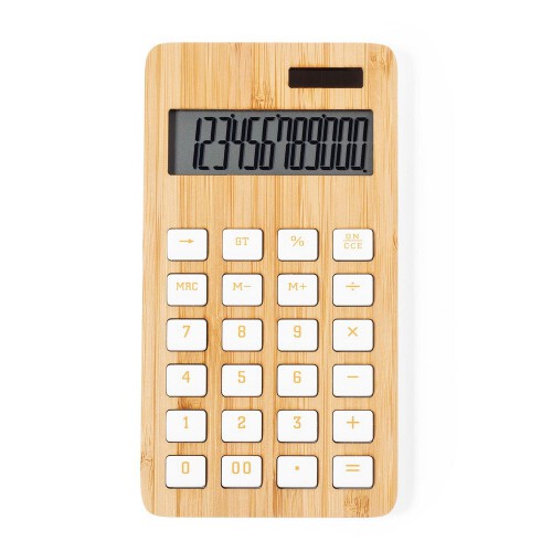 Bambusowy kalkulator jasnobrązowy V8336-18 (1)