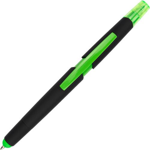 Długopis plastikowy z zakreślaczem touch pen EMMETT Jasnozielony 1096529 (11)