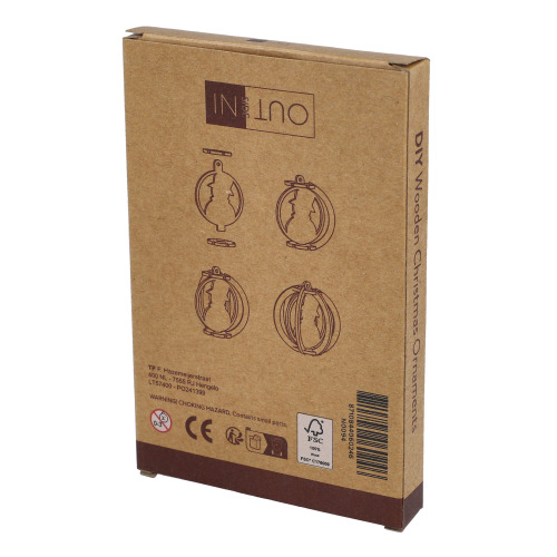 Zestaw 3 drewnianych ozdób świątecznych InSideOut  Naturalny LT57400-N0094 (6)