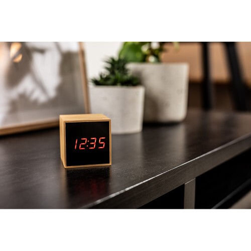 Bambusowy zegar na biurko z alarmem drewno V0193-17 (8)