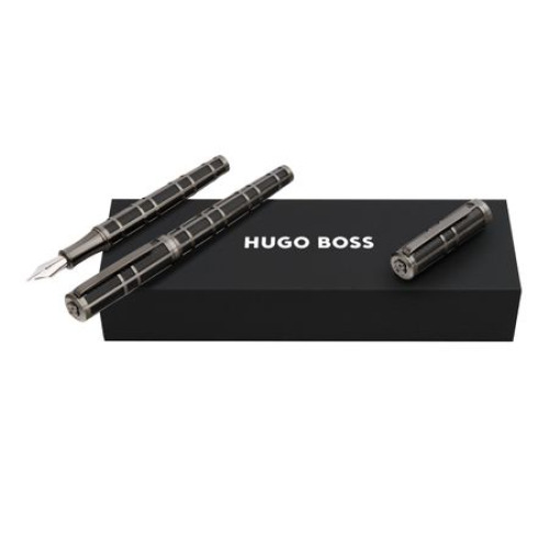 Zestaw upominkowy Hugo Boss pióro wieczne i pióro kulkowe HSS5872D + HSS5875D Szary HPPR587D 