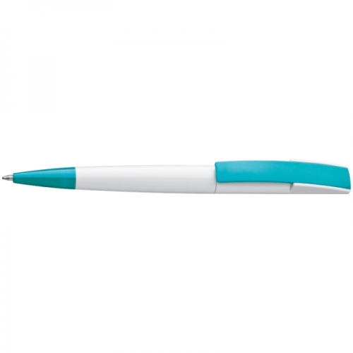 Długopis plastikowy z szerokim klipsem CANBERRA turkusowy 306114 