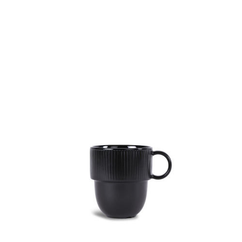 Kubek z uchem INKA, czarny Czarny 5018532- 