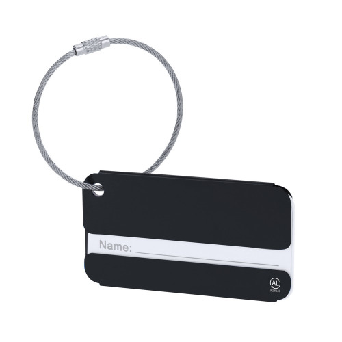 Zawieszka do bagażu z aluminium z recyklingu Czarny VA668-03 