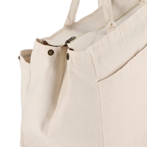 Torba bawełniana z zamkiem błyskawicznym OEKO-TEX® 39 x 24 x 34 cm 320 g/m² Ecru LT95387-N0054 (7)