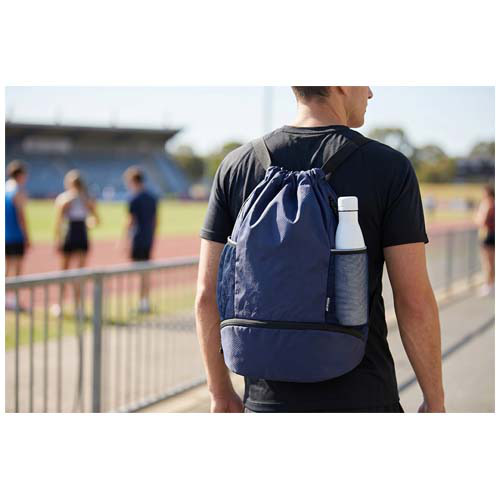 Nomad ściągana na sznurek torba sportowa z recyklingu z certyfikatem GRS o pojemności 18l z dolną komorą Granatowy 13009955 (7)