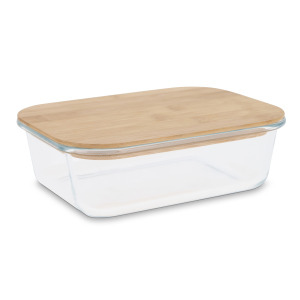 Szklany lunchbox z bambusową pokrywką