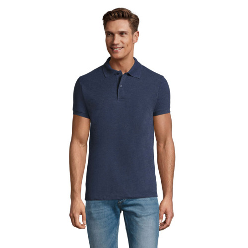 PERFECT Męskie POLO 180g Melanż Denim S11346-HD-M 