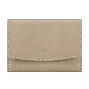 Damski portfel WITTCHEN z gładkiej skóry na zatrzask średni Beżowy