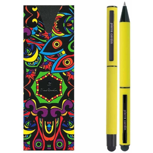 Zestaw piśmienny długopis i pióro kulkowe touch pen soft touch CELEBRATION Pierre Cardin żółty B0401000IP308 (1)