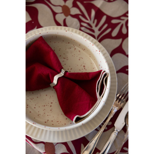 Misa do serwowania DITTE, beżowy/bordowy Beżowy/bordowy 5018651- (3)