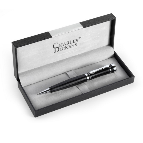 Długopis przekręcany Charles Dickens w pudełku czarny V1104-03 
